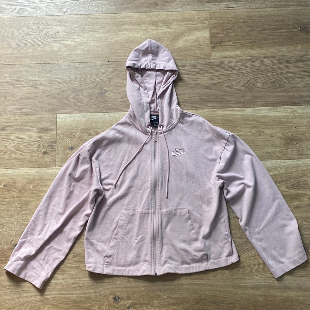 Nike cropped pink zip up